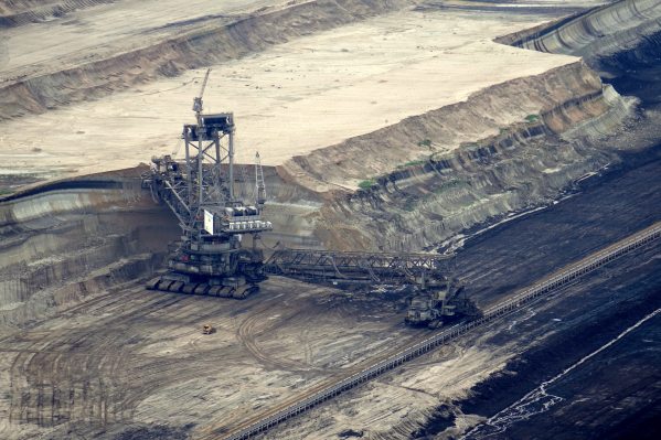A coal mine using the 'opencast' technique - a vast hole in the ground using large machines to excavate.